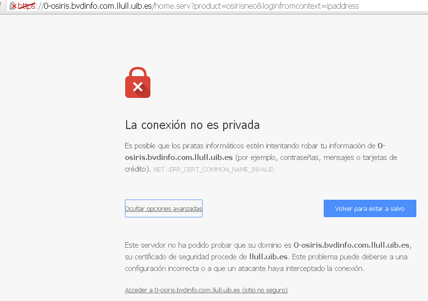 Avis error google chrome certificat