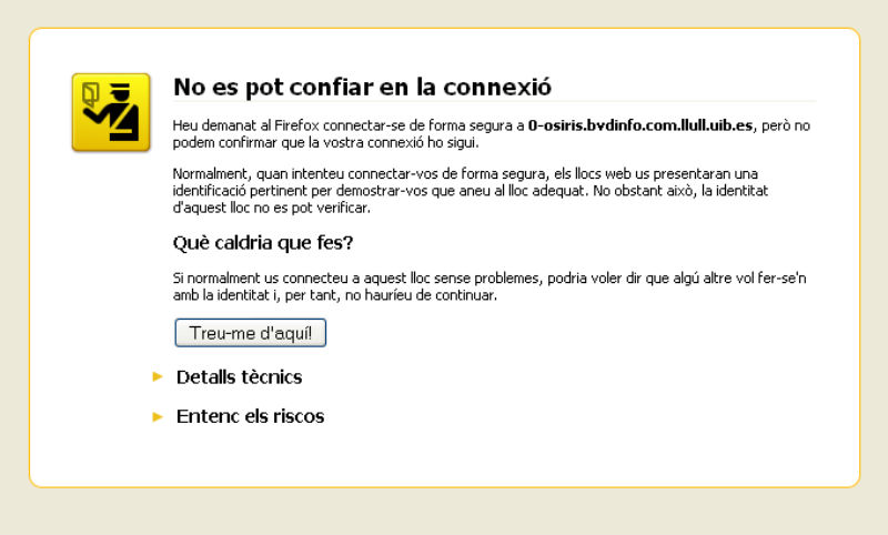 Error firefox certificat