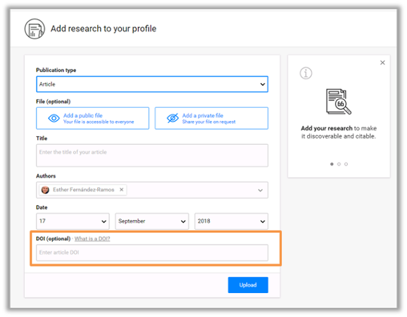 imatge de researchgate com posar DOI