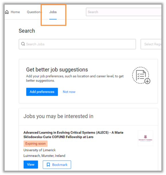 Imatge de ResearchGate de l'apartat JOBS