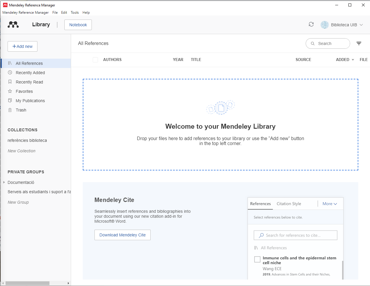 Per on començar_instalar Mendeley pantalla