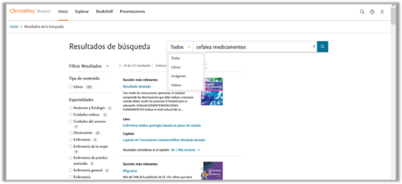 Treballar amb els resultats a ckinicalkey