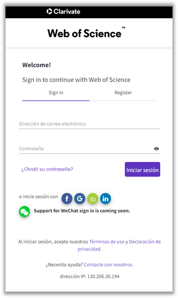 accedir perfil wos