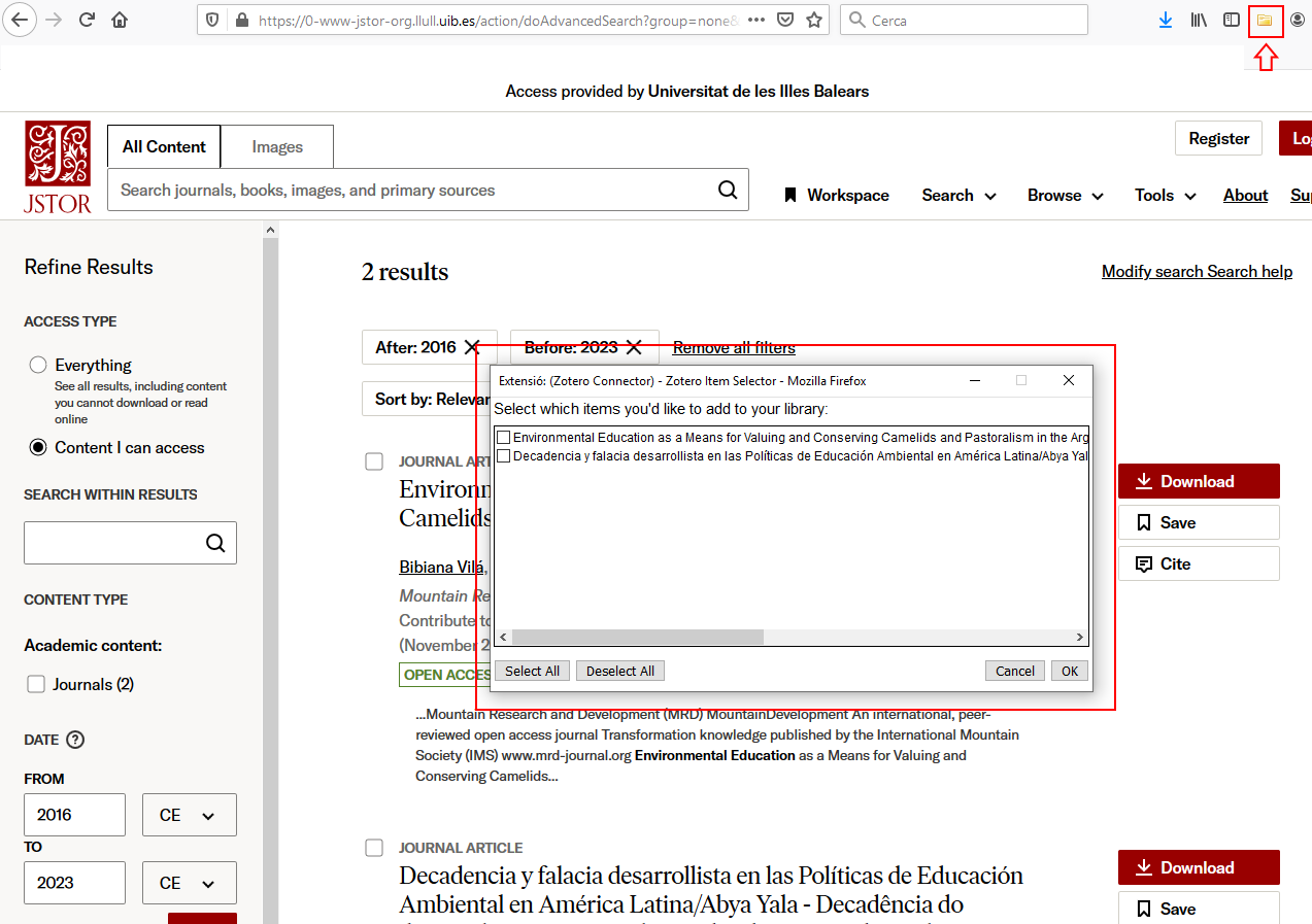 jstor zotero