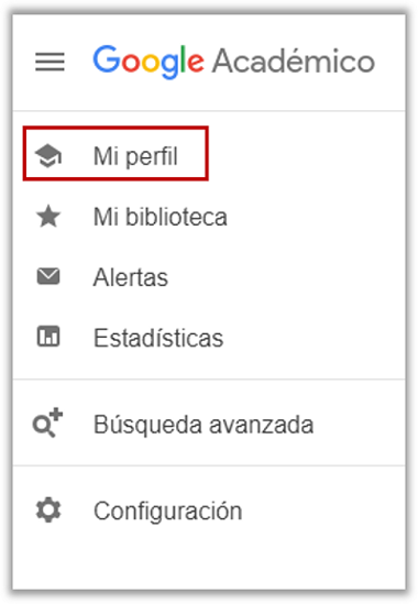 Googl Scholar compte perfil